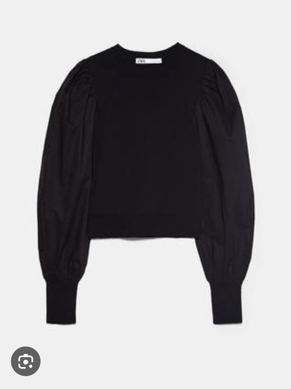 Zara Black Puff-Sleeve Sweatshirt